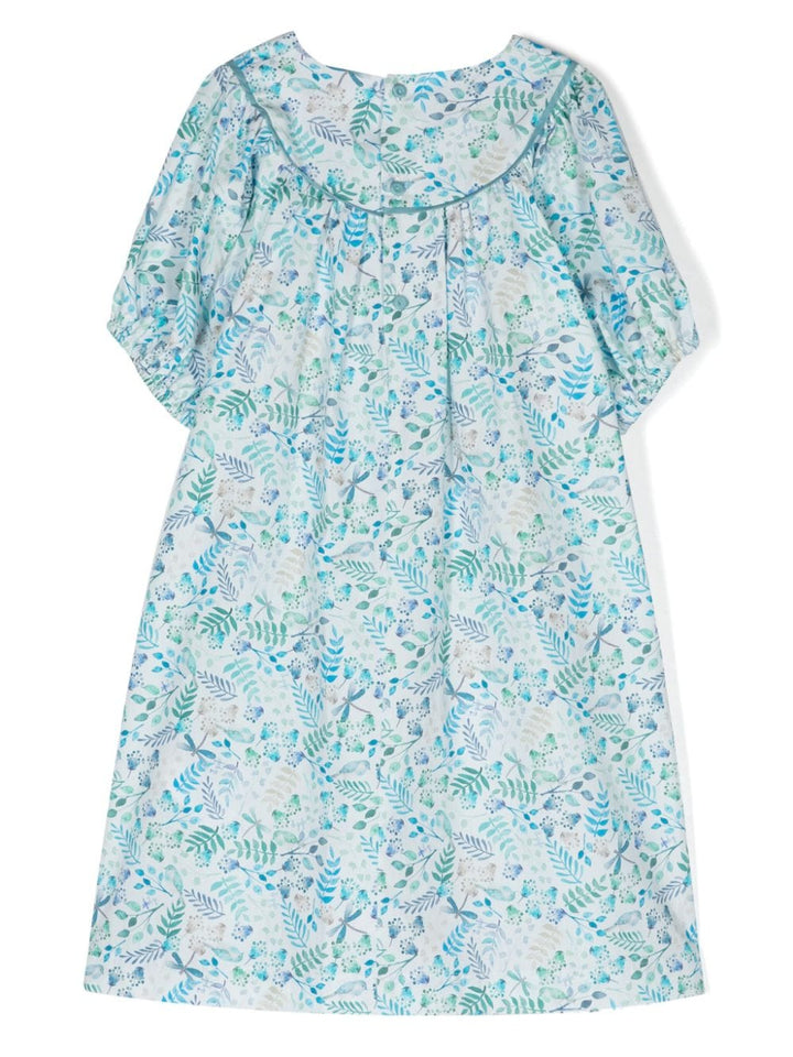 Abito azzurro per bambina con stampa P24VM717C4K20 431 Il Gufo 