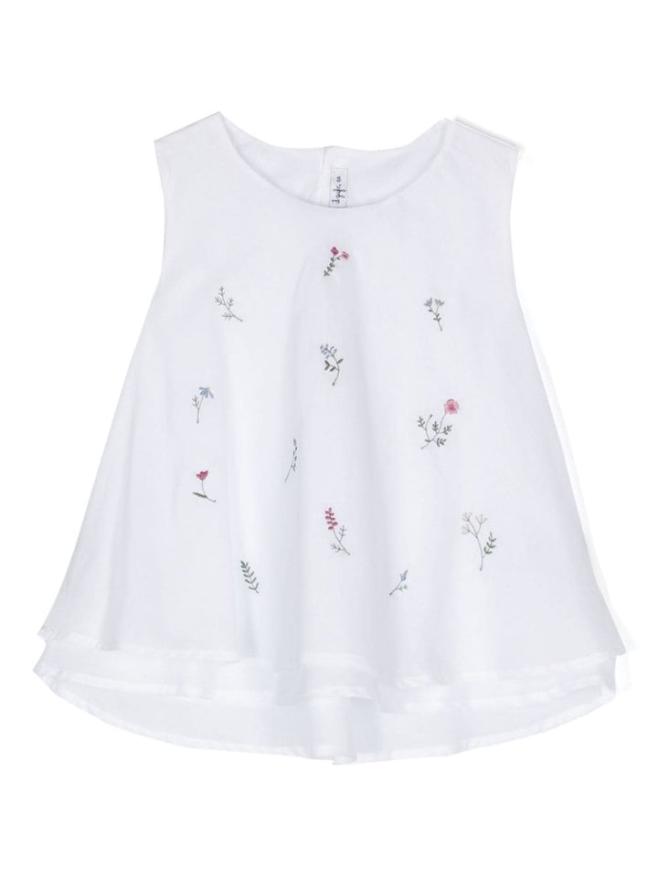 White shirt for girls with flowers