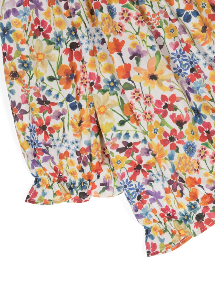 Multicolored shirt for girls with flowers
