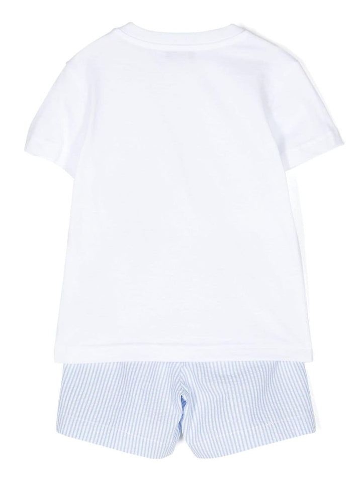 White and light blue sports outfit for newborns