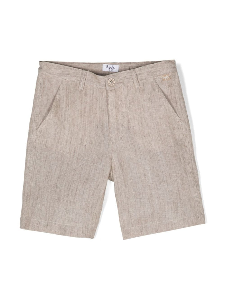 Beige linen Bermuda shorts for boys