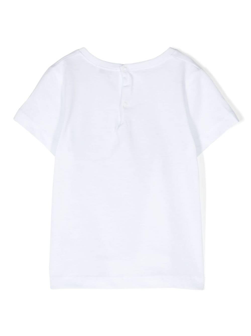 White t-shirt for baby girls with graphic print