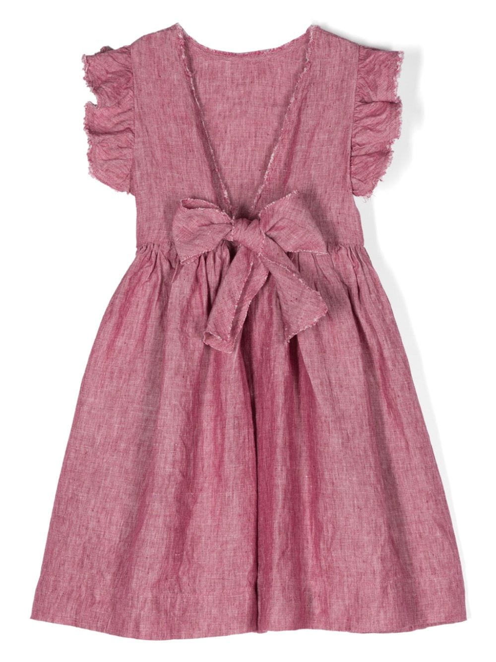 Grape purple dress for girls in linen
