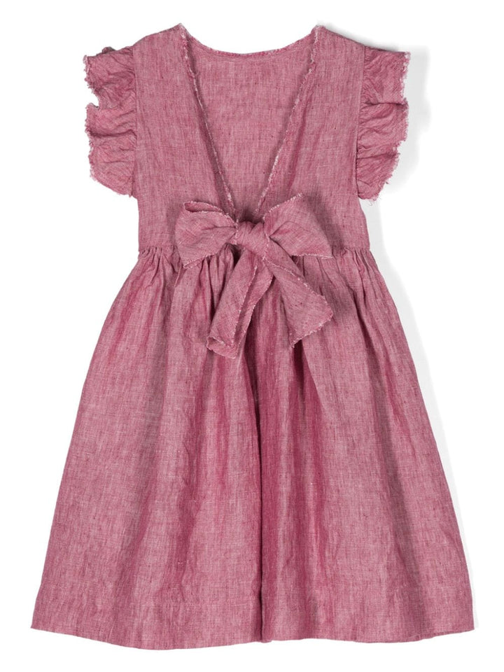 Grape purple dress for girls in linen