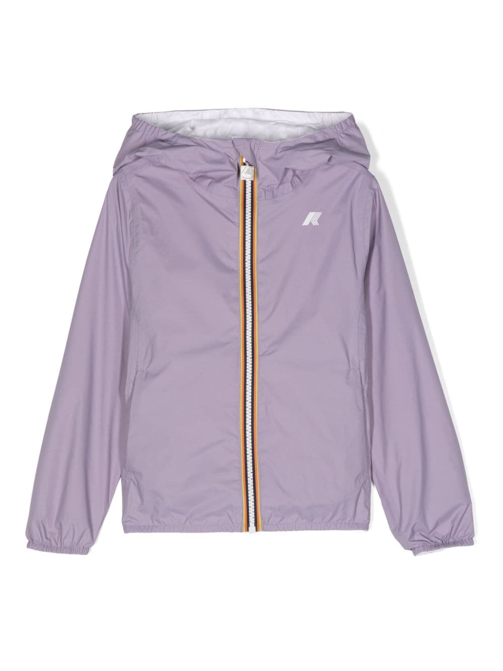 Giubbotto viola e bianco per bambina con logo K61313W AP5 K-Way Kids 