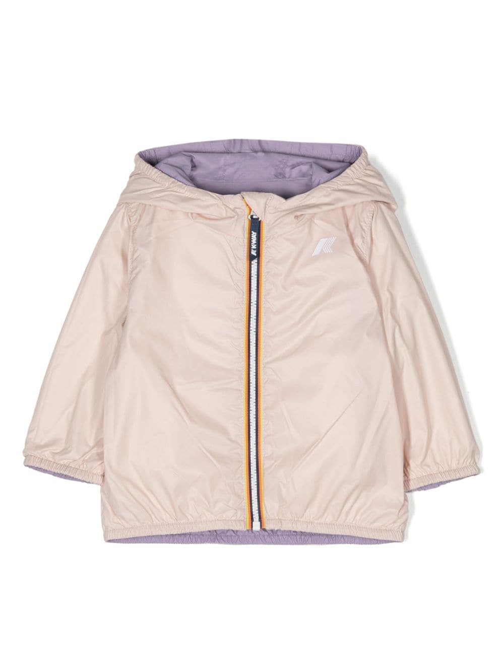 Purple and pink jacket for baby girls with logo
