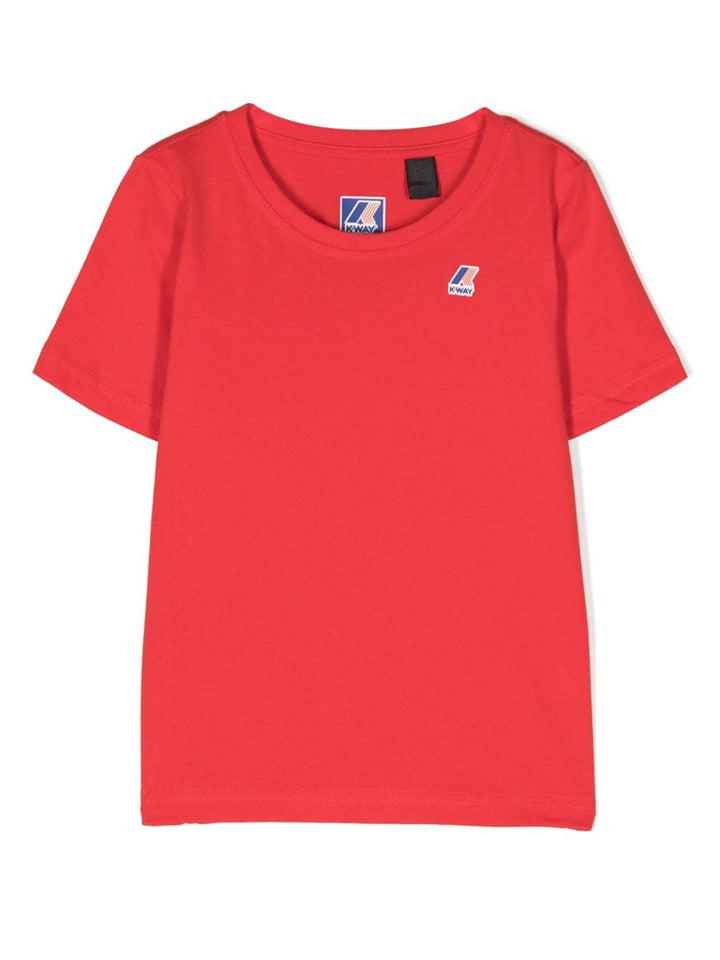 Red t-shirt for boys with logo
