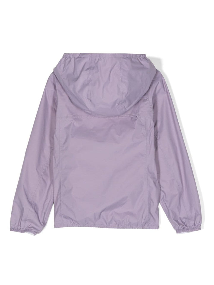 Purple and white jacket for girls with logo