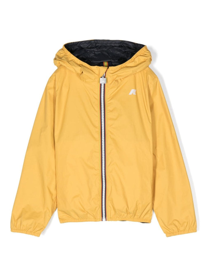 Yellow and blue jacket for boys with logo