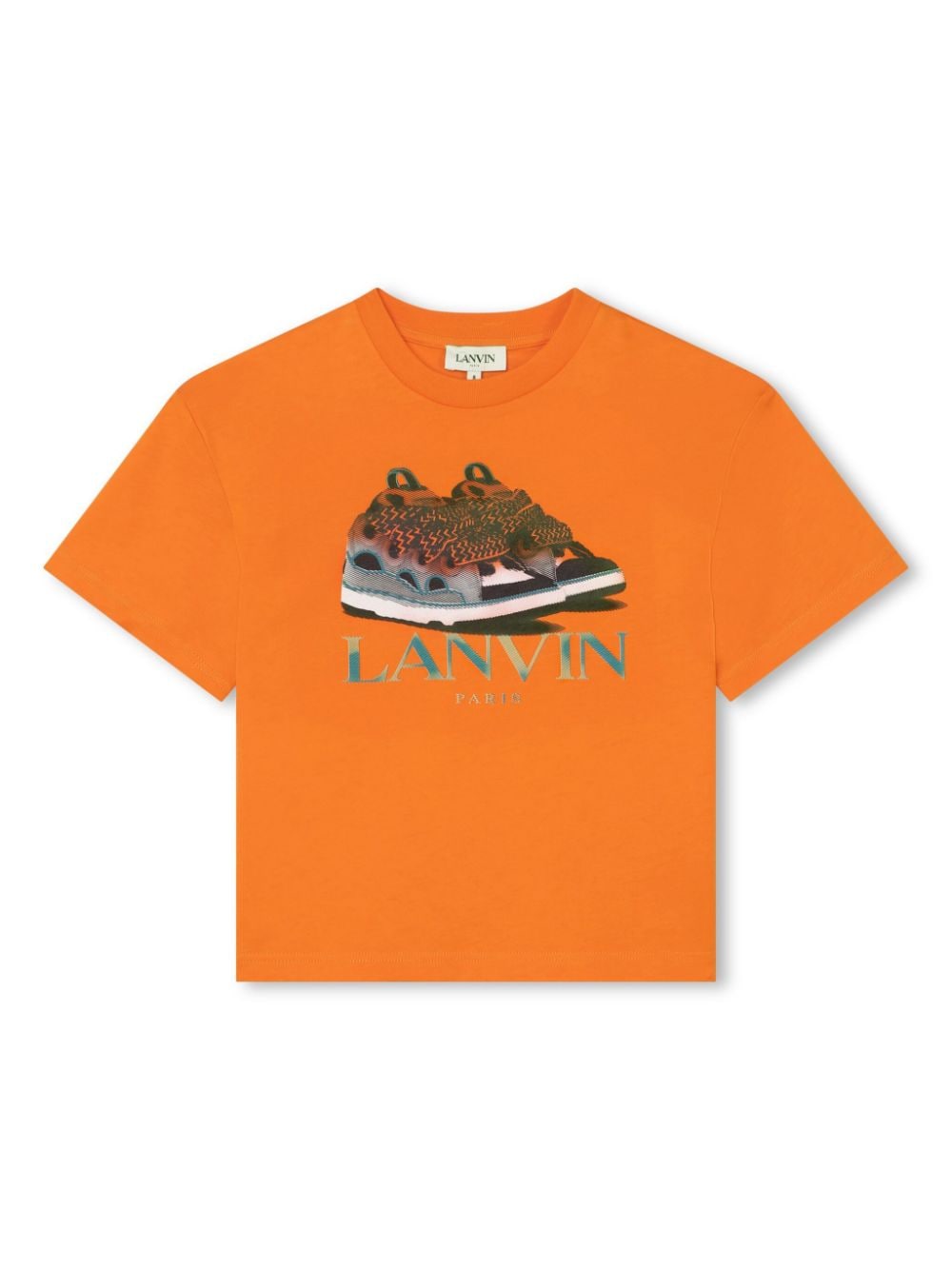 T-shirt arancione per bambinon con logo