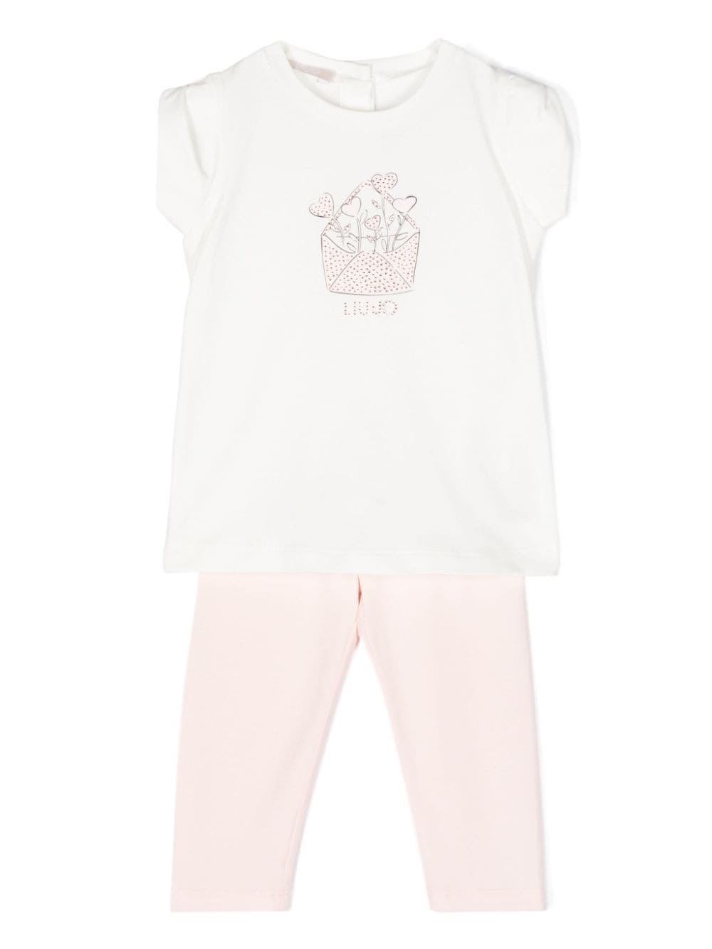 Completo sportivo bianco e rosa per neonata HA4012J5003 C3354 Liu Jo 