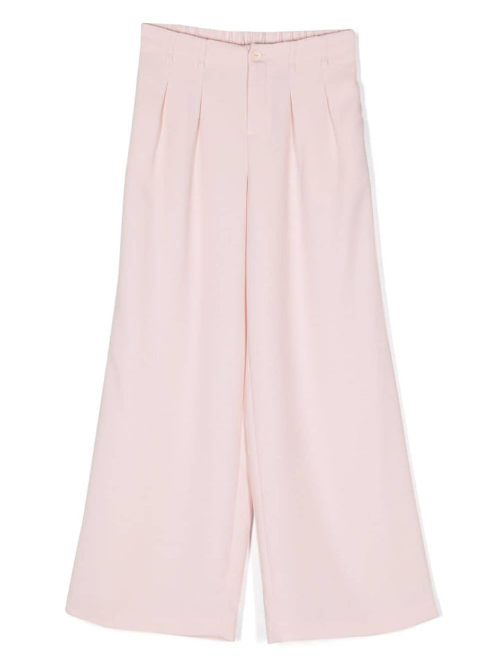 Pink crepe trousers for girls