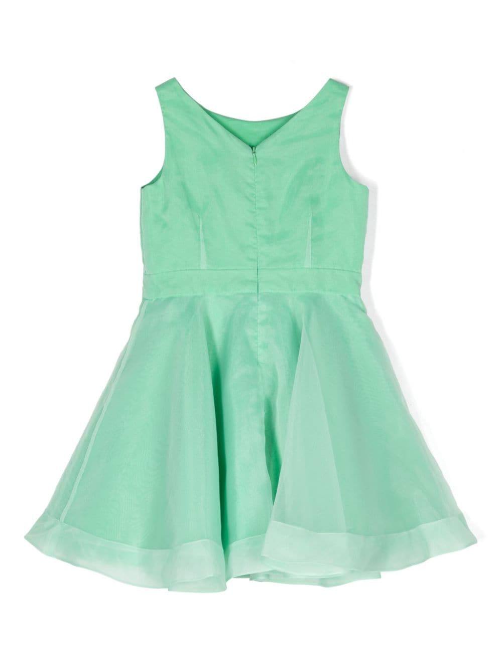 Green dress for little girls with flowers