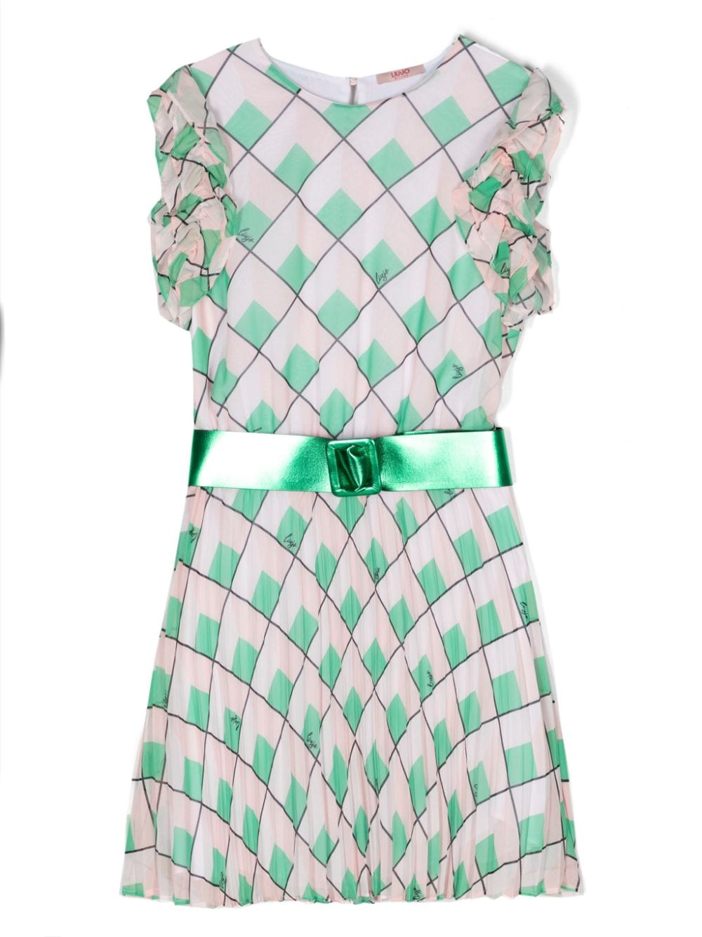 Green and pink dress for girls