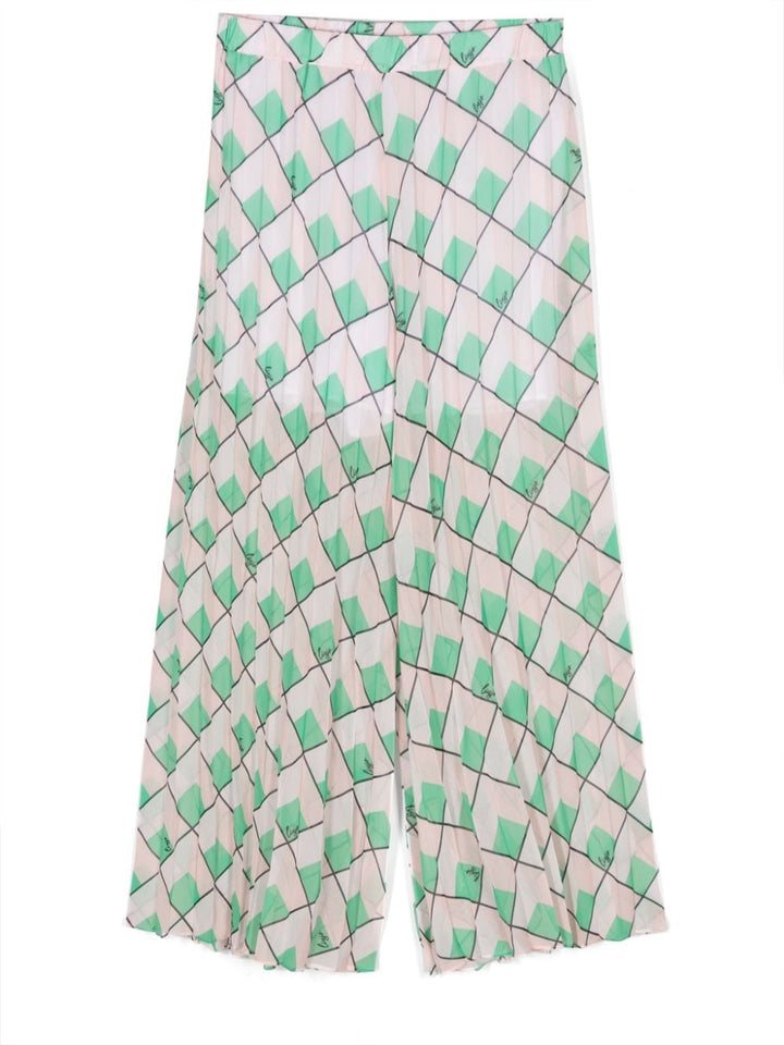Pink and green trousers for girls