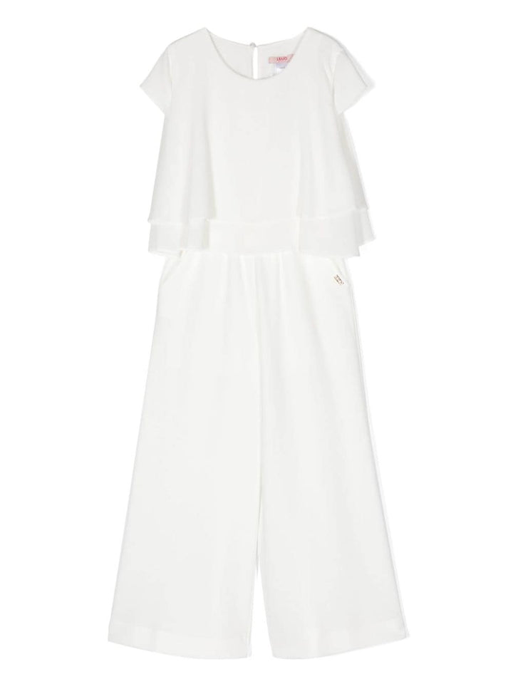 Elegant white outfit for girls with logo