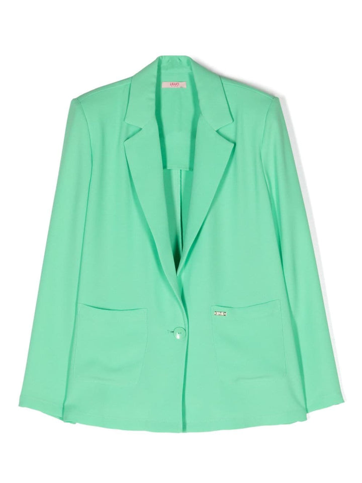 Green blazer for girls with logo