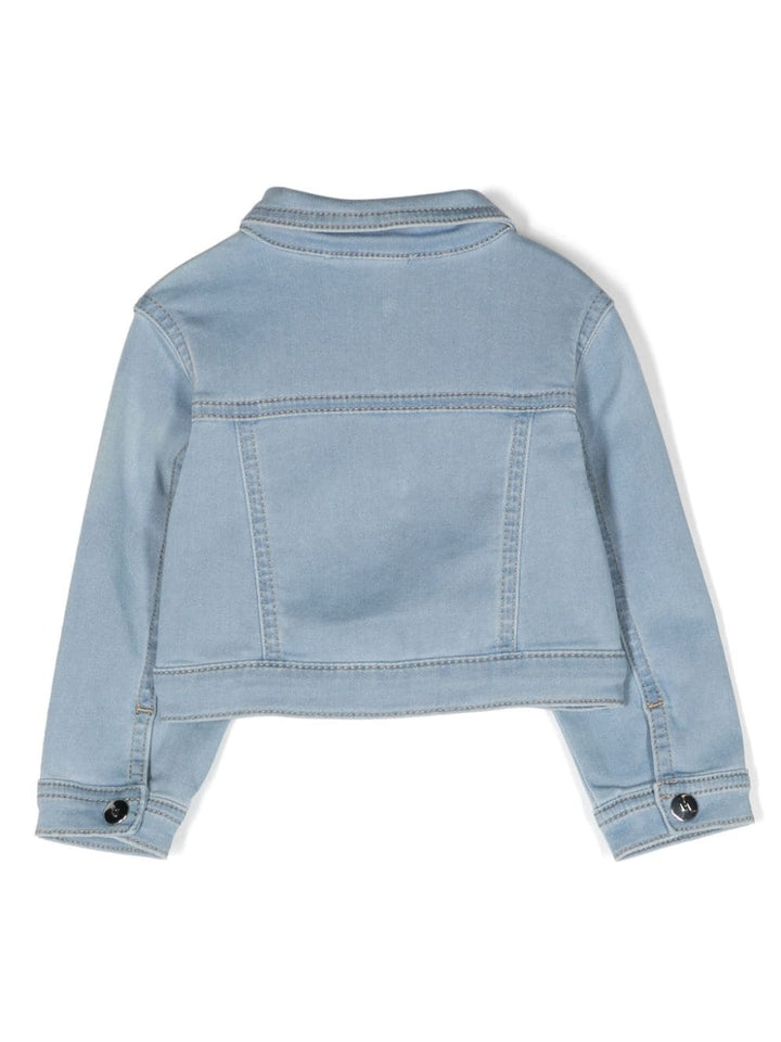 Light blue denim jacket for baby girls