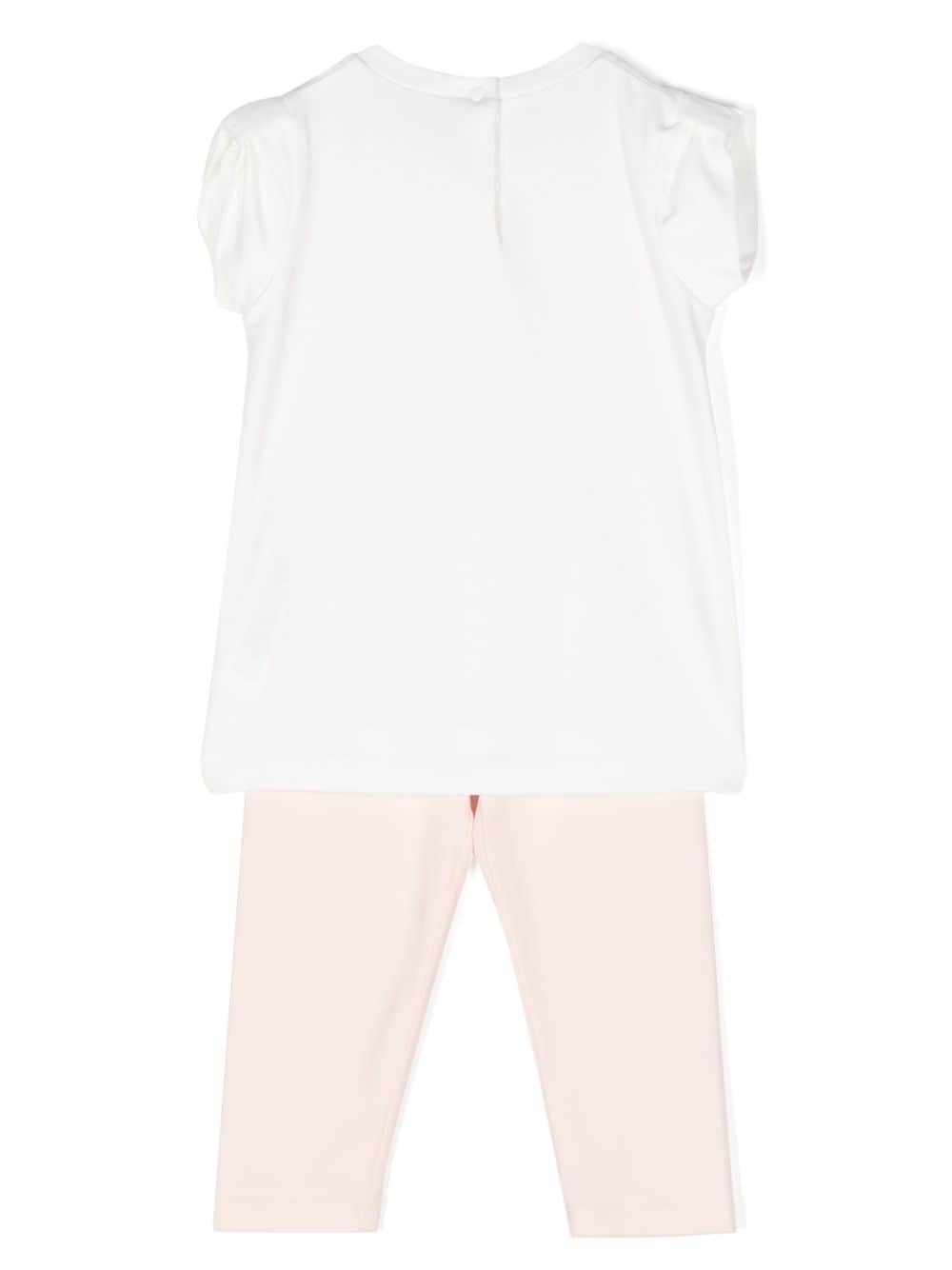 White and pink sports outfit for baby girls