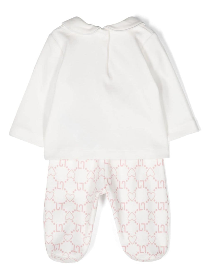 White and pink onesie for newborn girls