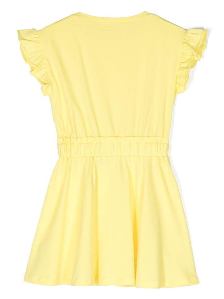 Yellow dress for girls with logo