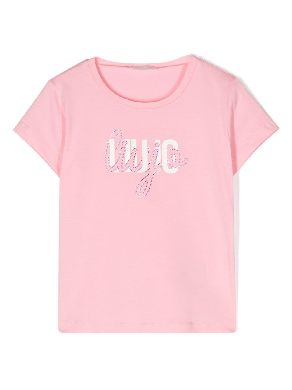 T-shirt rosa per bambina con logo