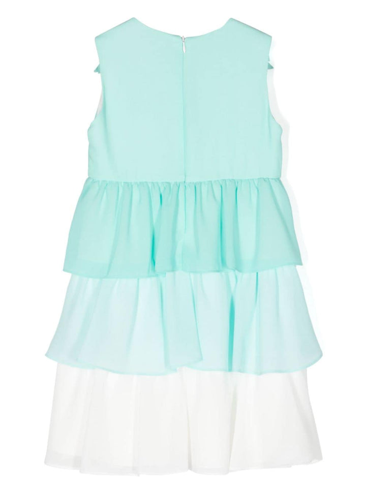 Turquoise and white dress for girls
