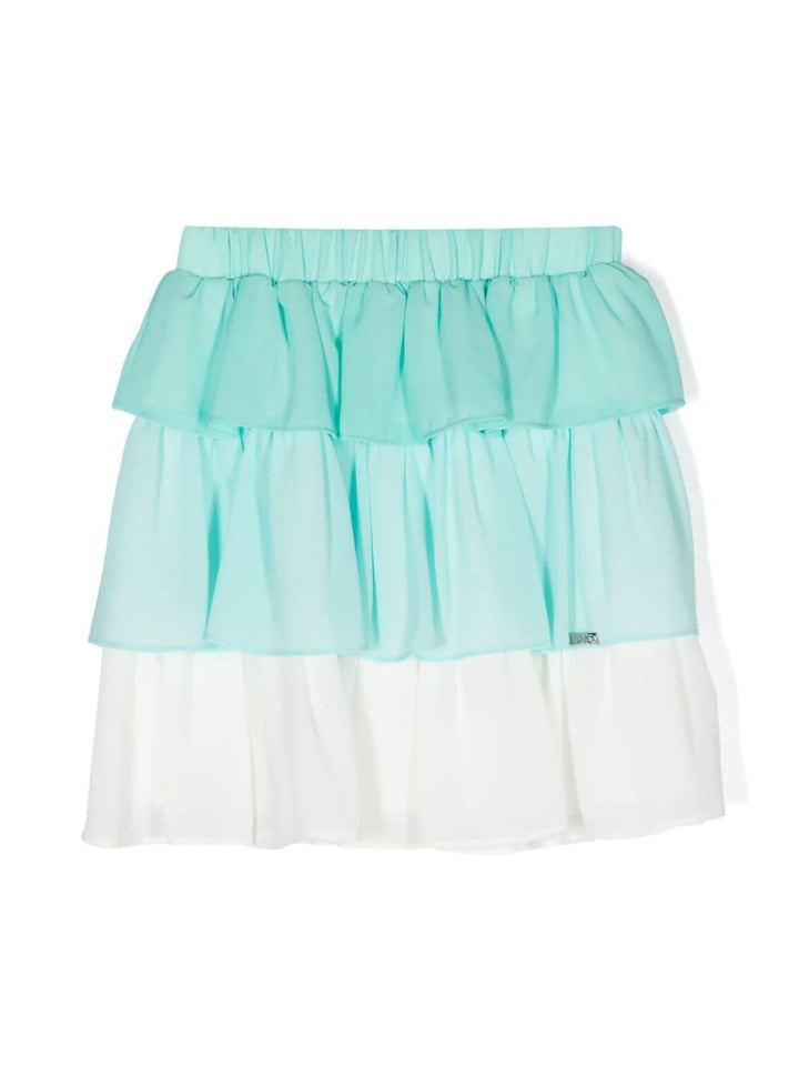 Turquoise and white skirt for girls