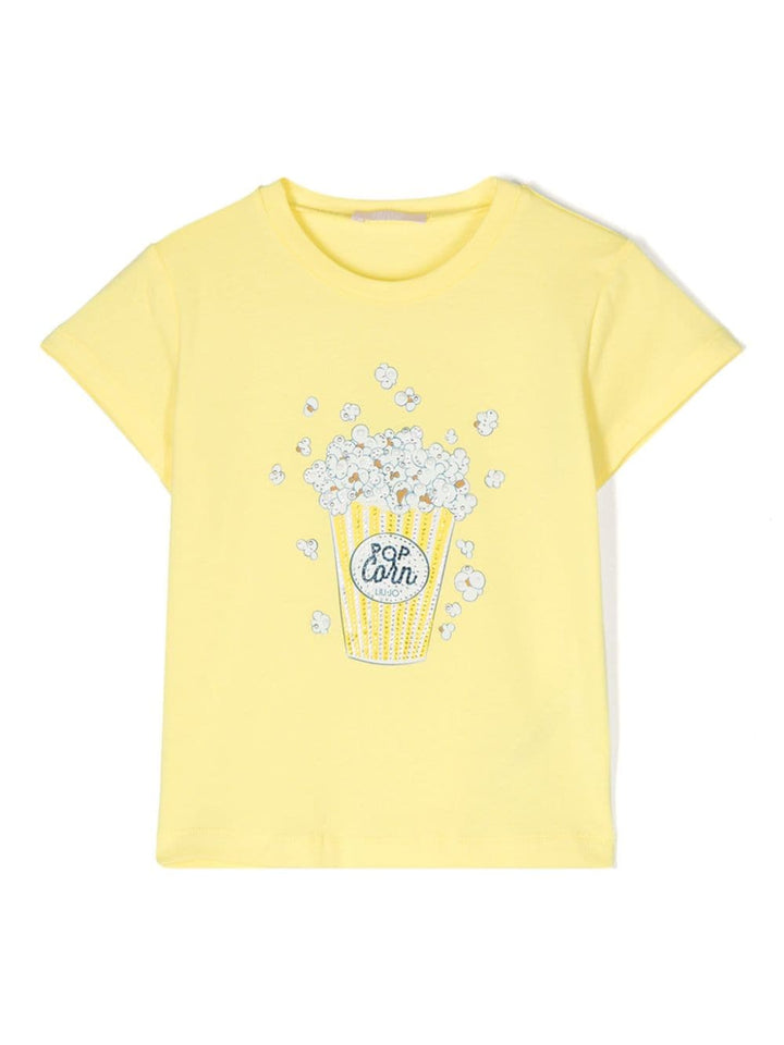 T-shirt gialla per bambina con stampa