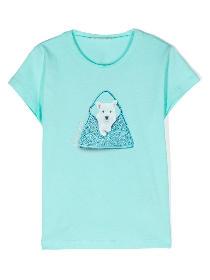 Blue t-shirt for girls with print