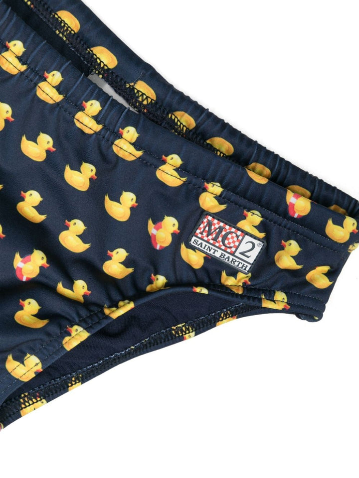 Swim briefs for boys with duck print