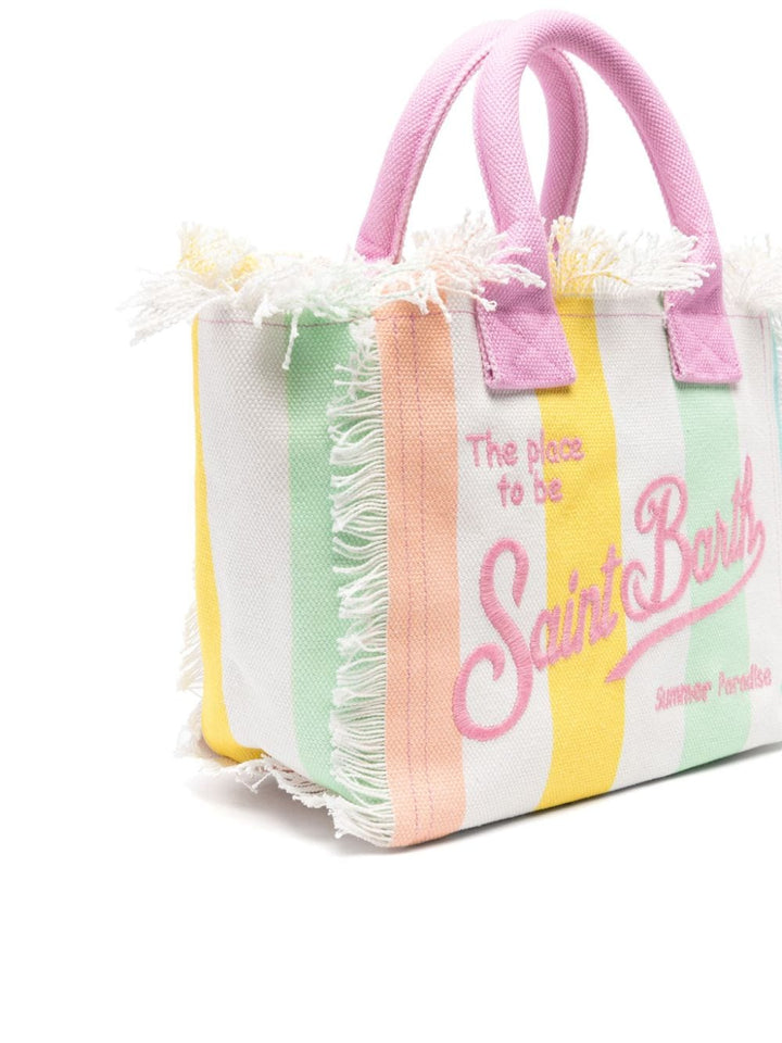 Multicolored beach bag for girls with logo