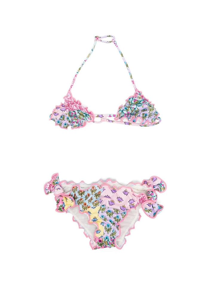 Bikini multicolore per bambina con stampa