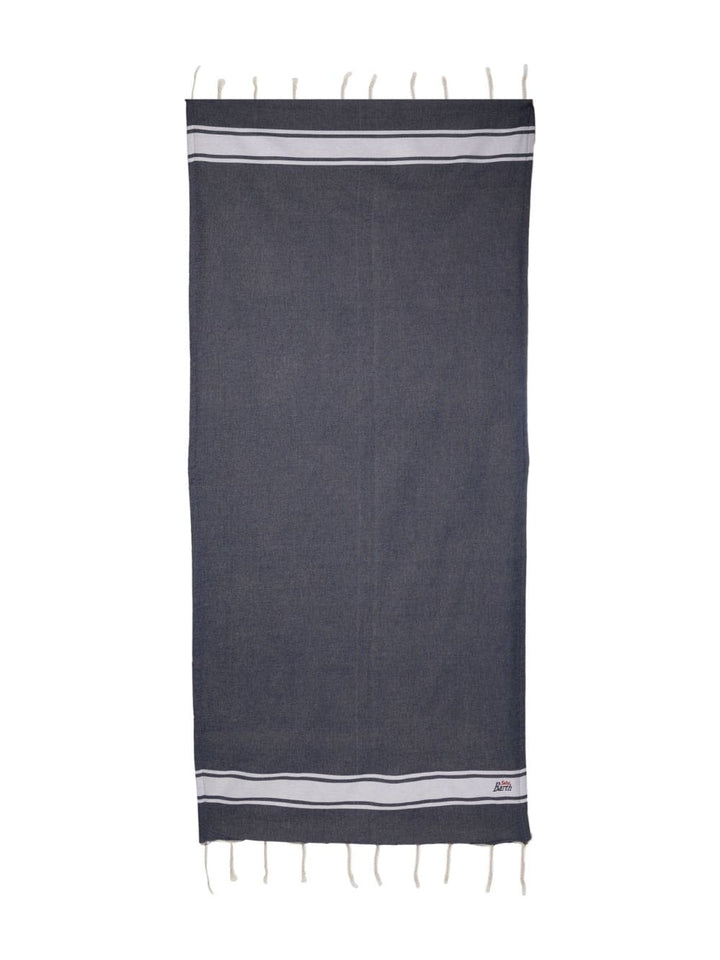 Unisex navy blue cotton towel