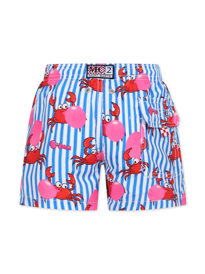 Blue and white swim shorts for boys