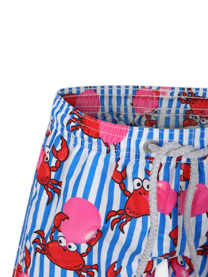 Pantaloncino da bagno blu e bianco per bambino