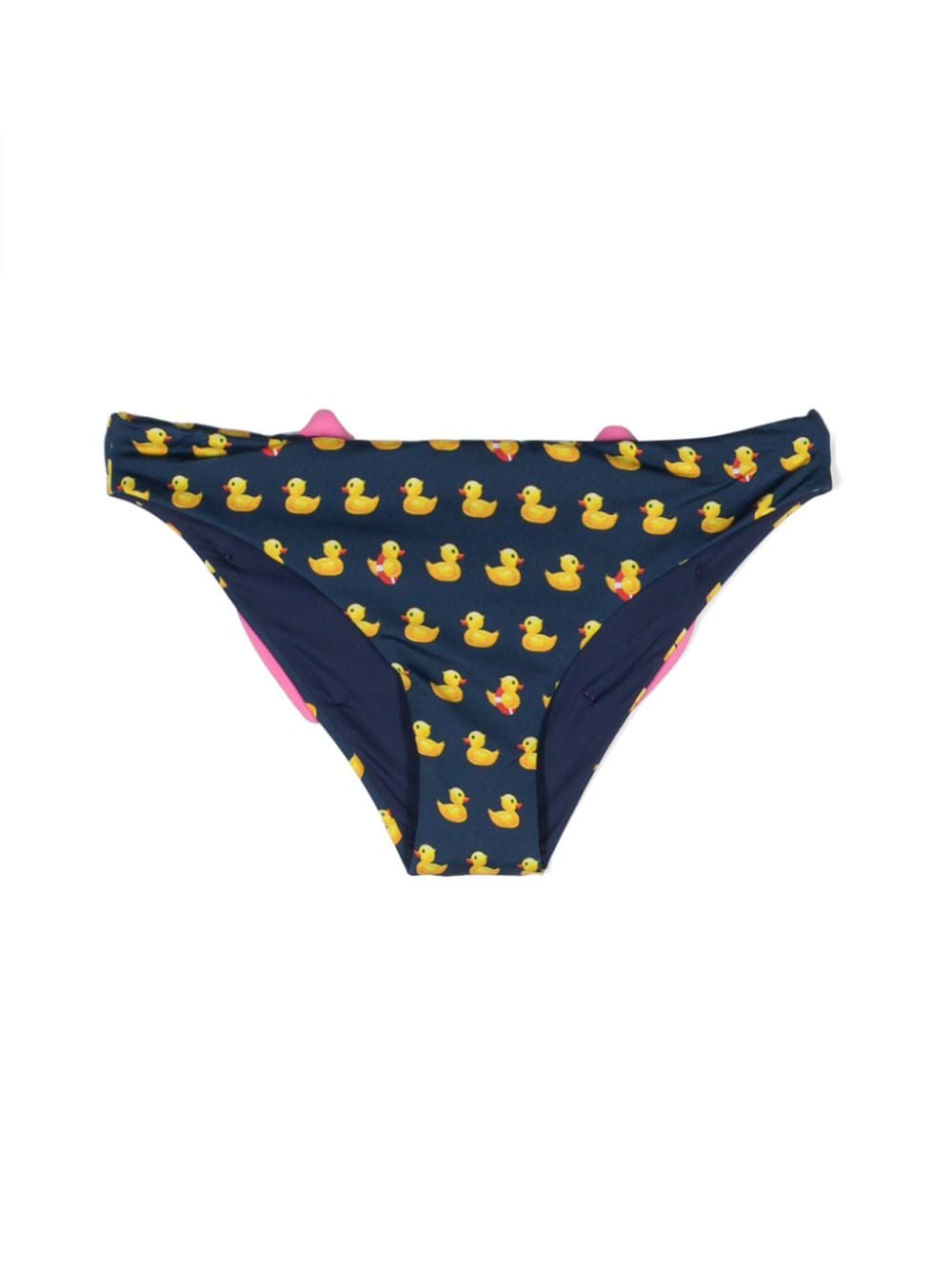 Blue and yellow briefs for girls with duck print