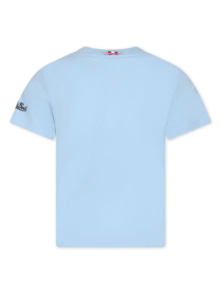 Light blue t-shirt for boys with graphic print