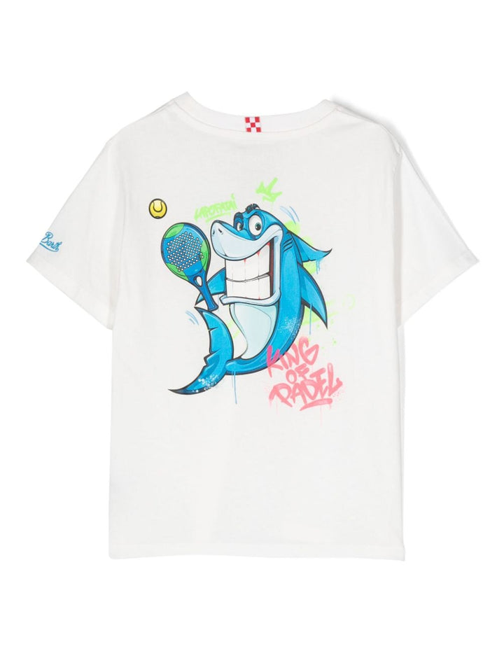 White t-shirt for boys with graphic print