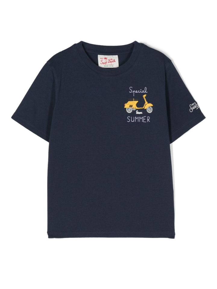 Blue t-shirt for boys with graphic print