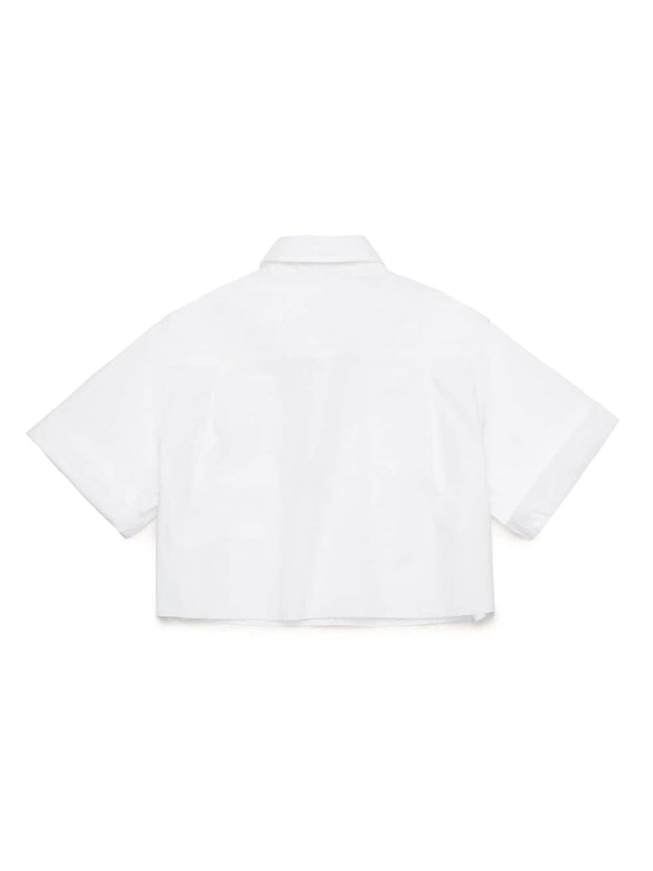 Camicia bianca per bambina con logo