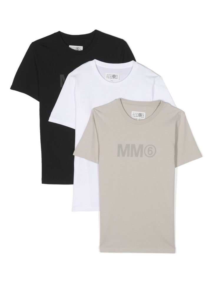 Set di t-shirt bianca, nera e grigia per bambina