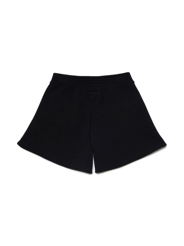 Black Bermuda shorts for girls with logo