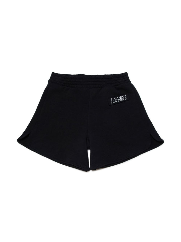 Black Bermuda shorts for girls with logo