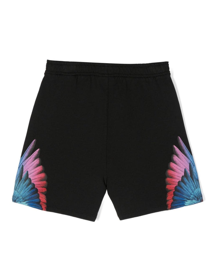 Black Bermuda shorts for boys with print