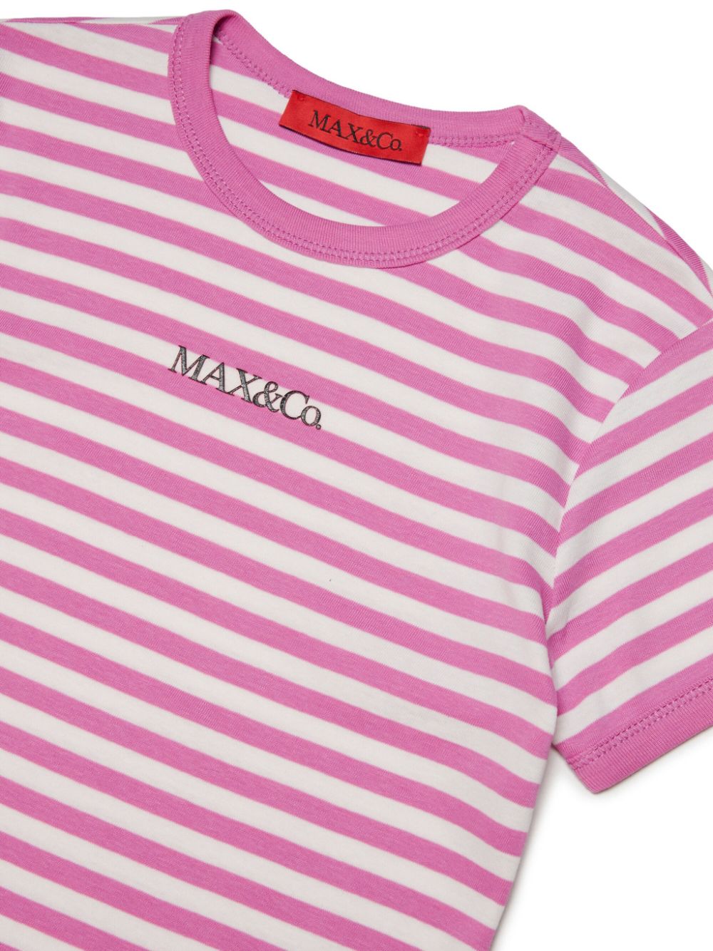 T-shirt bianca e rosa per bambina con logo