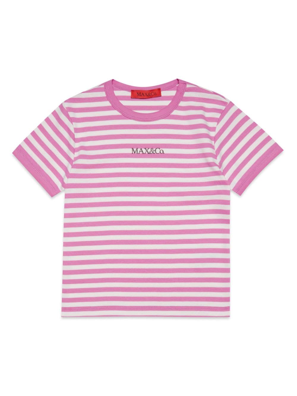 T-shirt bianca e rosa per bambina con logo