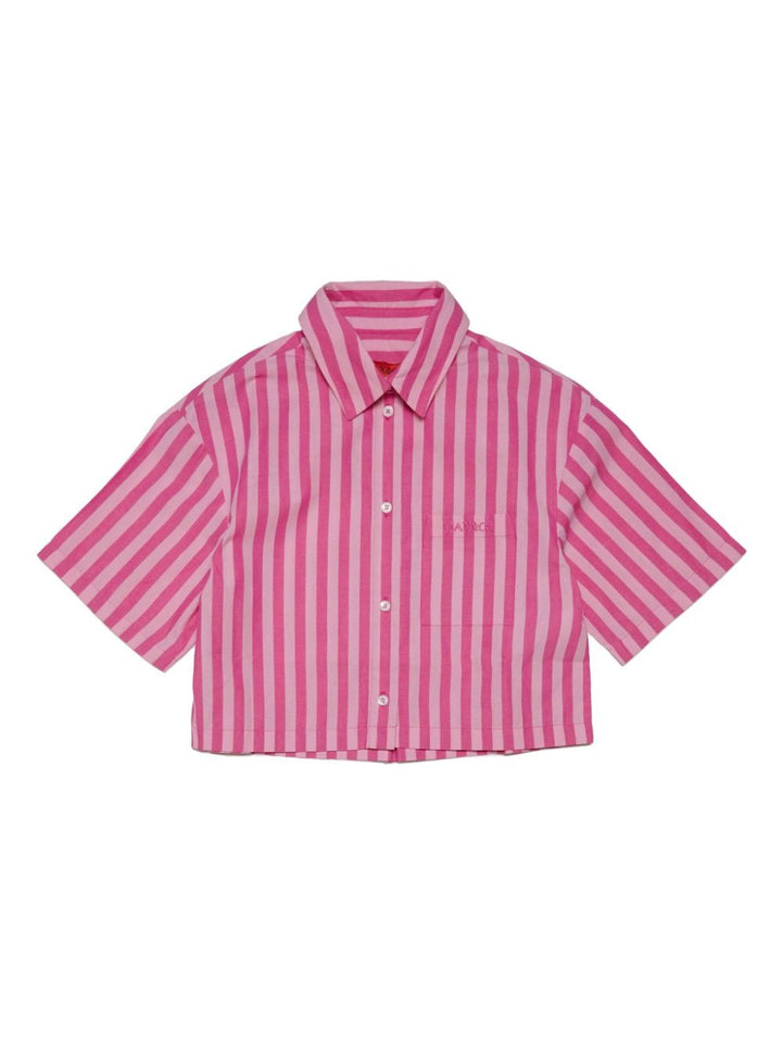 Pink shirt for girls with stripes
