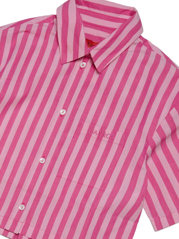 Pink shirt for girls with stripes