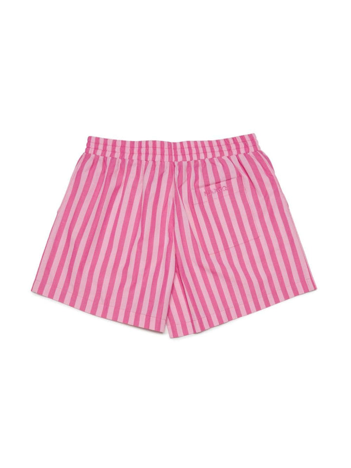 Pink Bermuda shorts for girls with stripes
